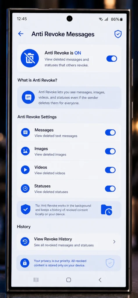 gbwhatsapp Anti Revoke Messages
