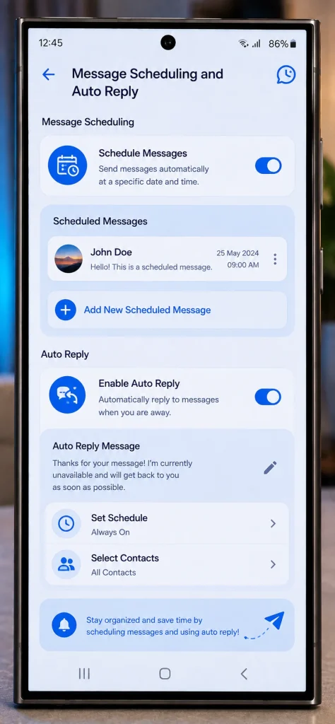 gbwhatsapp Message Scheduling and Auto Reply